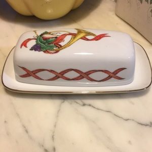 Vintage Holiday Harvest butter dish